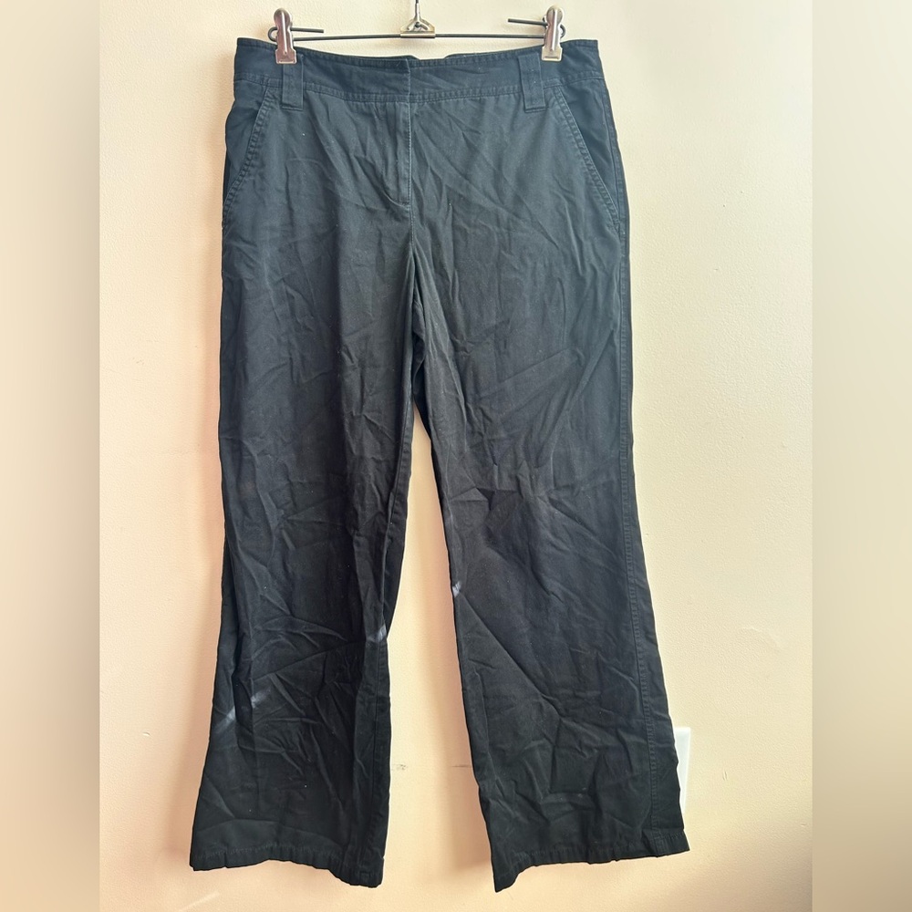Ann Taylor Loft Vintage Wide Leg Black Pants 6